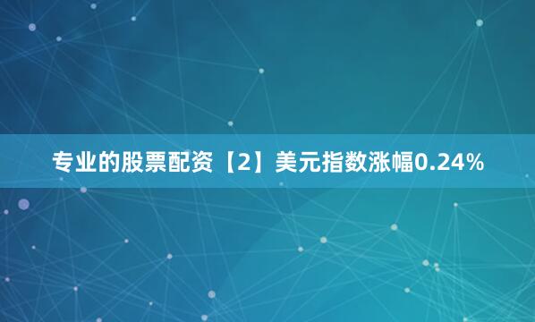 专业的股票配资　　【2】美元指数涨幅0.24%