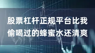 股票杠杆正规平台比我偷喝过的蜂蜜水还清爽